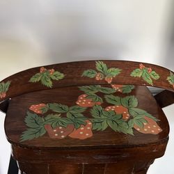 Vintage Strawberry Wicker Picnic Basket