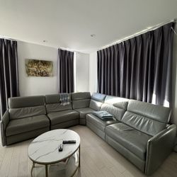 Italian Leather Living Room Couch Recliner 