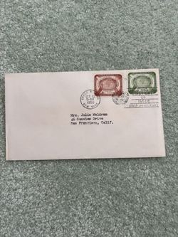 1958 First Day Cover Commemorating The 10Th Anniversary Of The Universal Declaration Of Human Rights 8¢(#68) 4¢(#67)