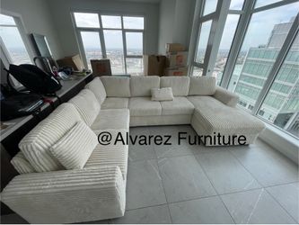Corduroy sectional sleeper with storage