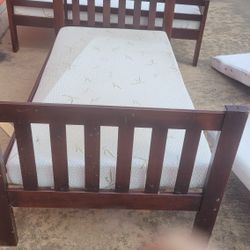 Bunk Beds Metal And Wood With Mattress 