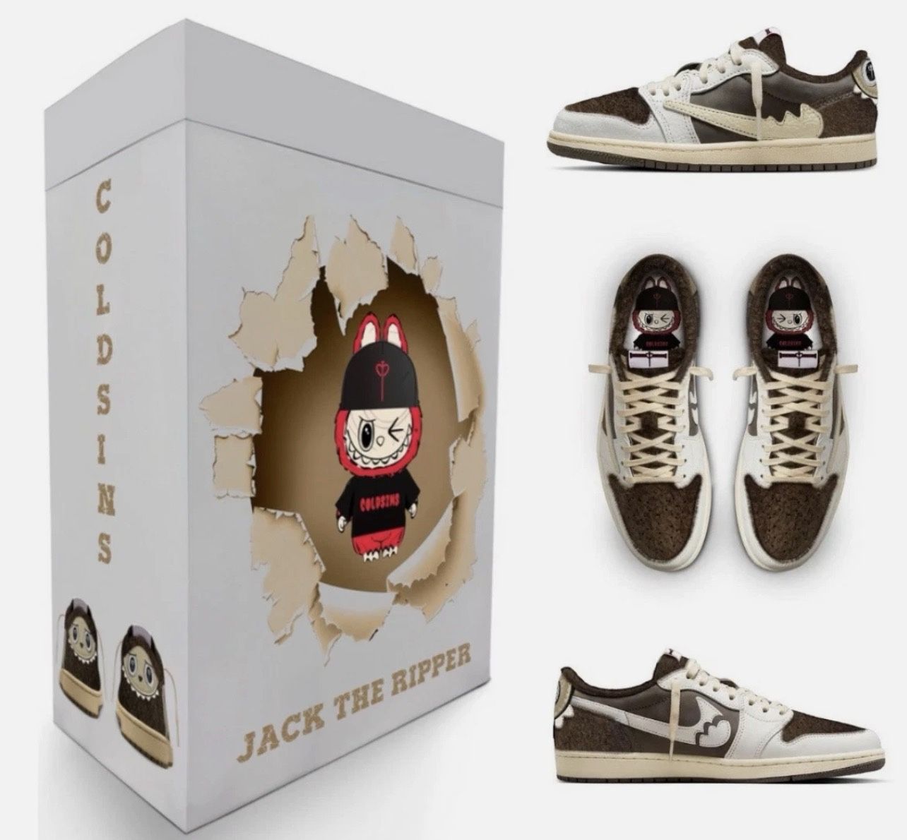 Cold Sins Travis Scott x Labubu Lows β NEW IN BOX, NEVER WORN β Size US 9 / UK 8 / EU 42.5