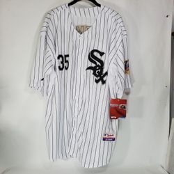 New Frank Thomas Men's 3XL 2014 Hall Of Fame Pinstripe Home Jersey 75 Year Patch  Size 56