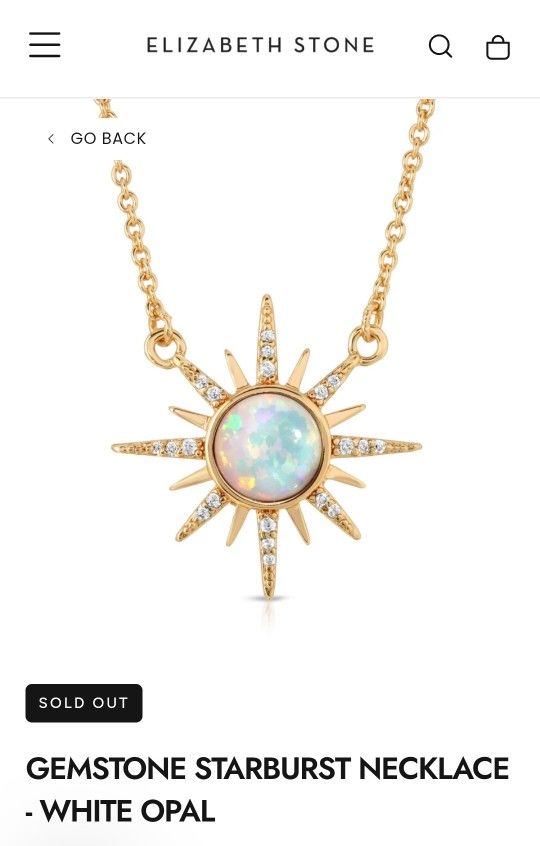 Gemstone Starburst Necklace - White Opal