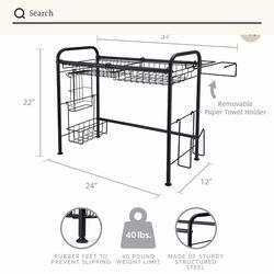 Over the Sink 2 Tier Organizer Dish Drying Rack, 31 Inch