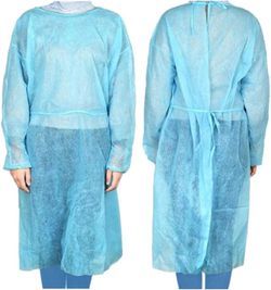 Dealmed Blue Isolation Gown – Disposable Medical Gowns, Latex-Free, Perfect for Hospitals, Medical Facilities, and Physicians’ Offices (Pack of 10)