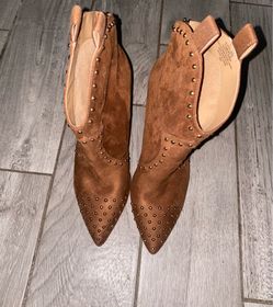 Brown high heel boots