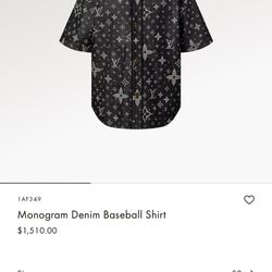 Louis Vuitton Monogram Denim Baseball Shirt LV 