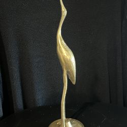 Vintage Brass Crane Figurine