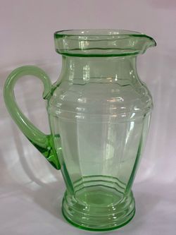 Vintage Depression Uranium Glass Pitcher