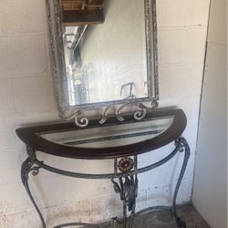 Half Moon table with a mirror 