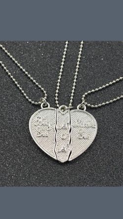 Three in one silver necklaces