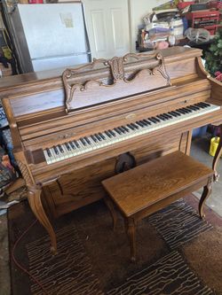 WURLITZER PIANO & BENCH FREE DELIVERY