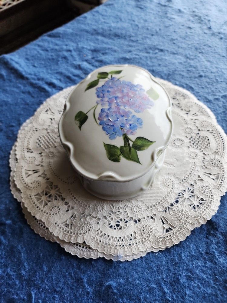 Jewelry Box Hand Painted Ceramic