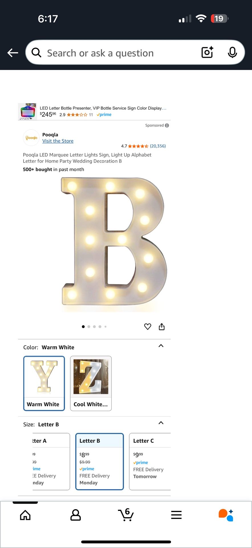 Light Up Letter B