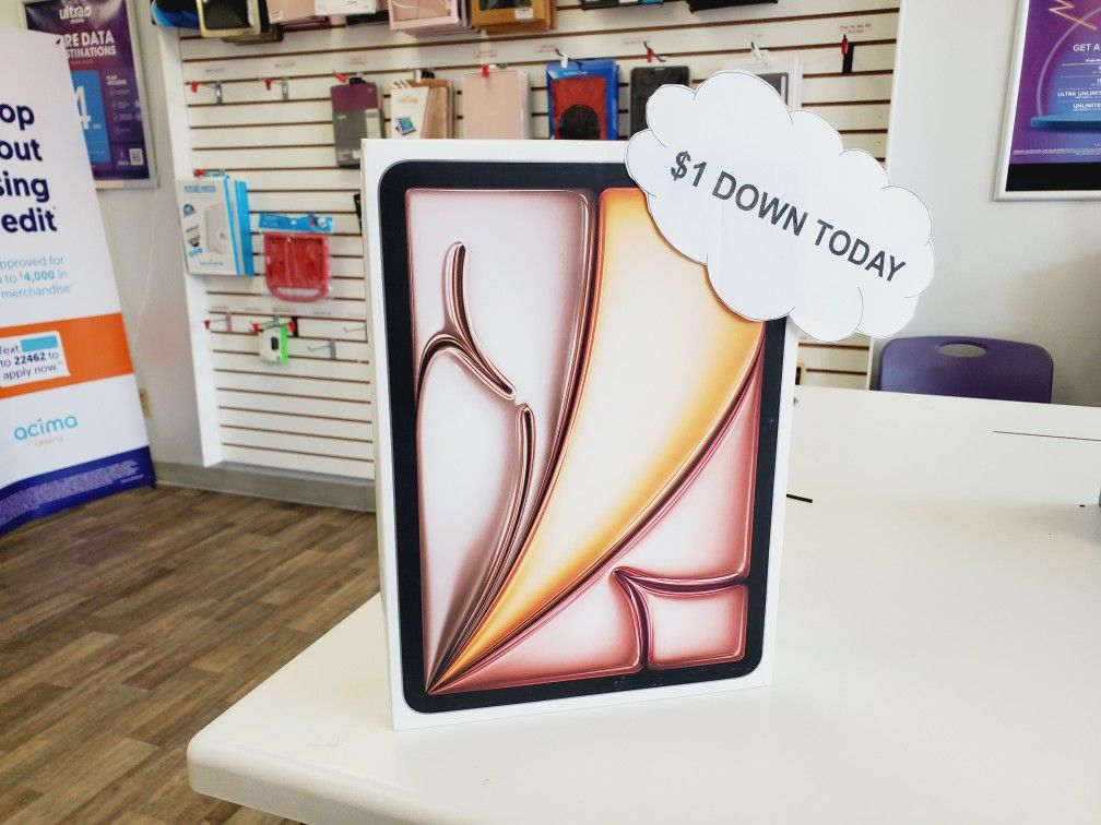 Apple IPad Air 6th Gen Tablet Pay $1 DOWN AVAILABLE NO CREDIT NEEDED