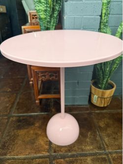 Pink Pedestal Accent Table