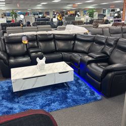 Pre Black Friday🛑Stunning Black Power Reclining Sofa Sectional $1599