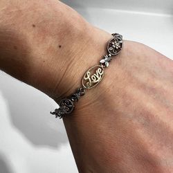 10K Solid Yellow & Rose Gold Sterling Silver 925 JCM Ladies Bracelet  7.25'' 5.5 grams