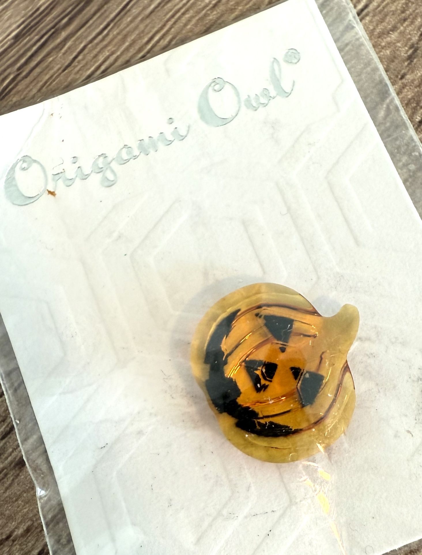 RARE Origami Owl Swarovski Crystal Jack o Lantern Pumpkin Halloween Htf Charm NEW