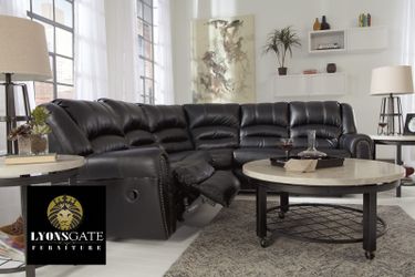 Awesome Sophisticated Black Reclining Sectional! Hot specials on couch and Loveseat set deals
