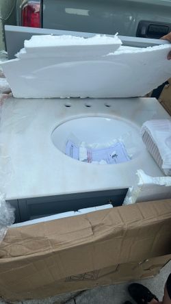 New grey vanity marble top