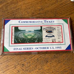 1993 all three tickets for the final game Cleveland stadium