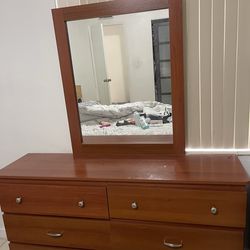 Furniture wooden 6 drawer dressers with mirror