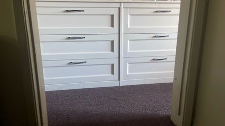 White Dresser Set with Chrome Handles