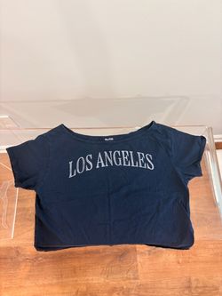 Hollister Los Angeles Navy Crop T-Shirt