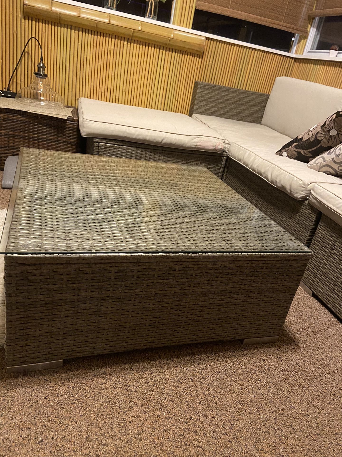 Tempered Top Glass Coffee Table.  Outdoor Furniture