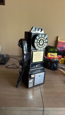 Corded Landline Desk Phone – Black – Works Great