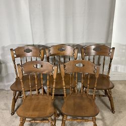 S. BENT BROS. Solid Hard Rock Maple Colonial Chairs Made in USA