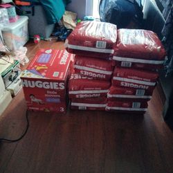 Huggies Number 3 a Box Of 68 Diapers And 8 Packages Of 25 Each