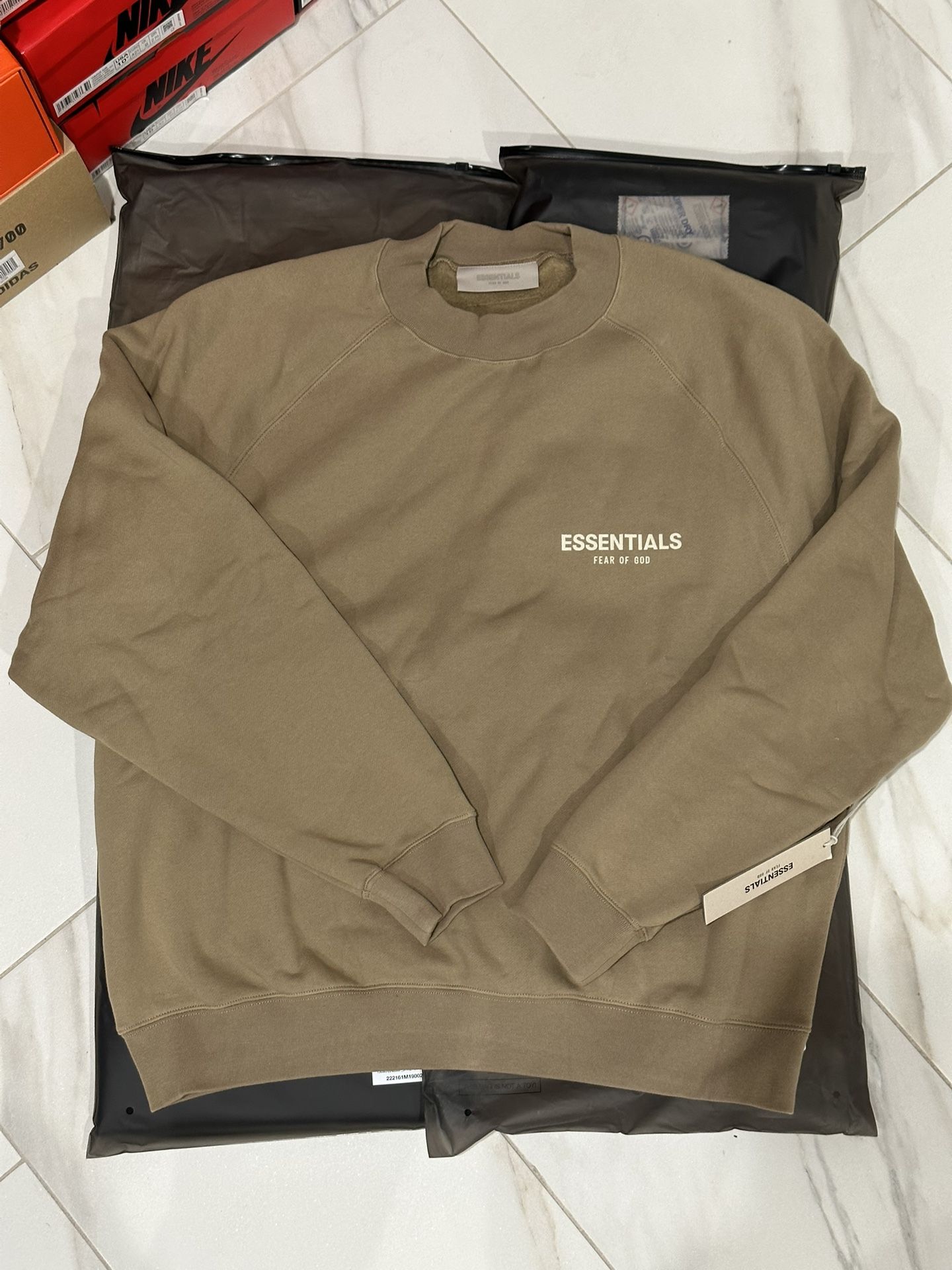 Fear of God Essentials Crewneck Sweatshirt Oak Size Medium & XL