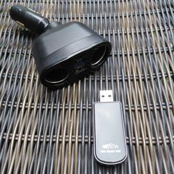 Car Smart Box with a Dual USB ports splitter and c- phone charging port