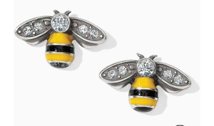 Brighton Bee Happy Bumble Bee Stud Earrings with Crystal Accents