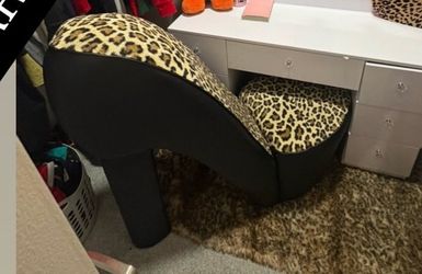 High Heel Chair Leopard Print Accent Chair
