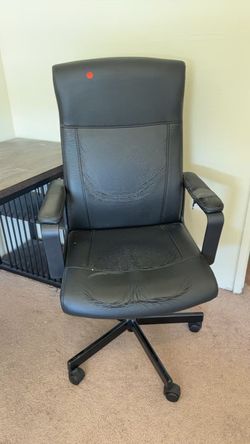 Black Leather Office Chair – $25
