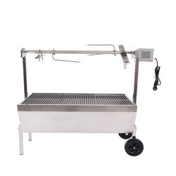 BBQ,Pig,Lamb,Goat,Chicken Spit Roaster,Rotisserie Spit 3 Chrome Plated Grills