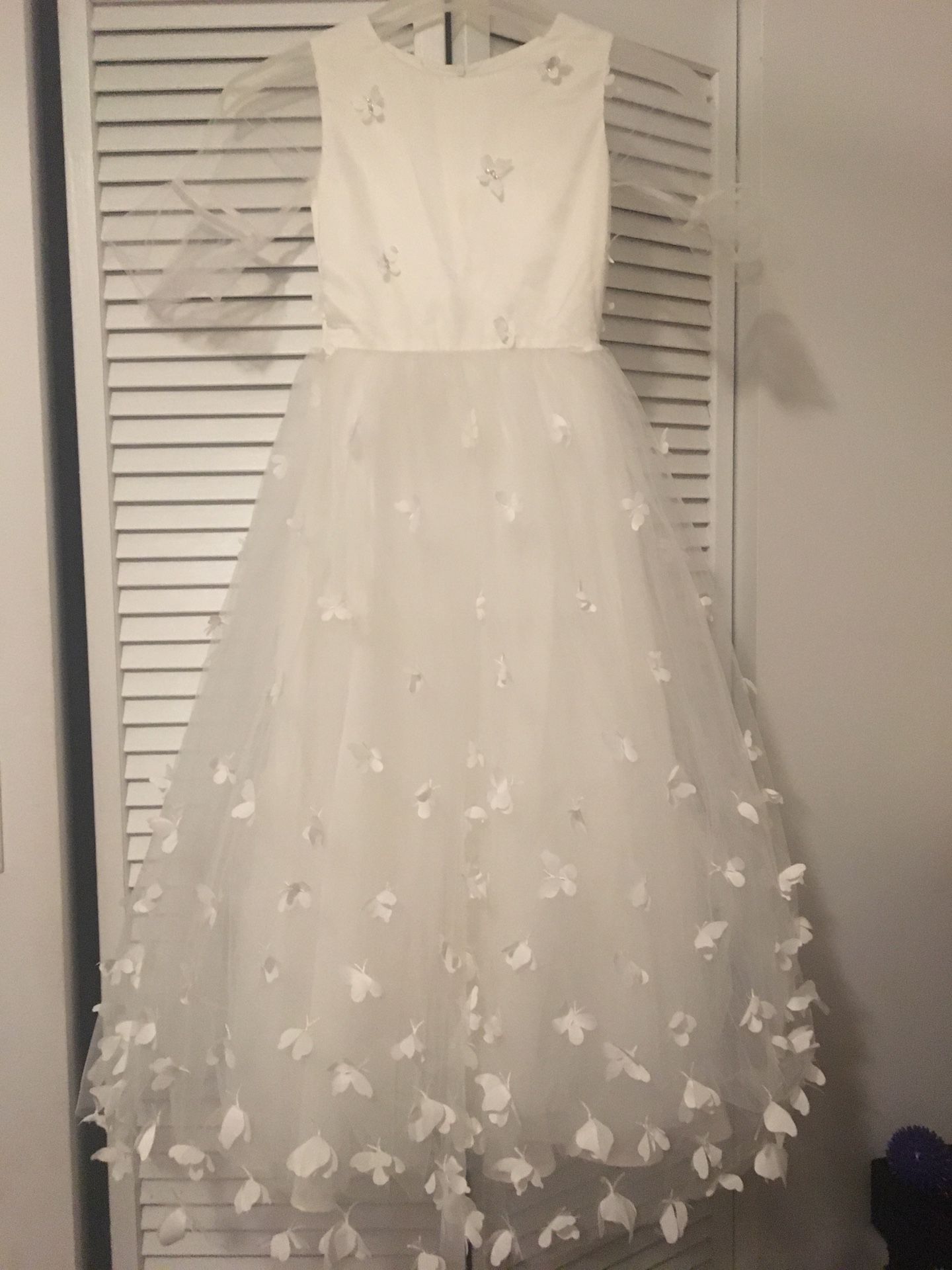 White flower girl / first communion dress.