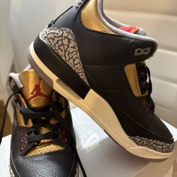 Jordan Retro 3 Black Cement Gold