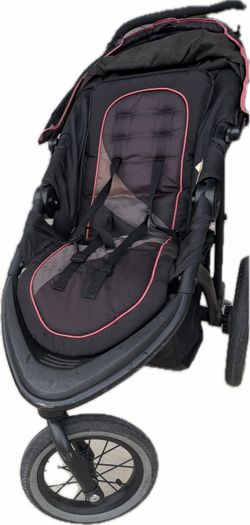 Graco pink & black jogging 3 wheel stroller