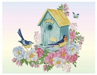 Diamond Art Welcome Birdhouse 
