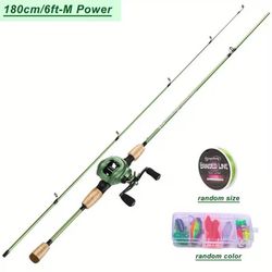 Fishing Rod, 2Pc Casting Rod Spinning Rod with with Strong Smooth Reel