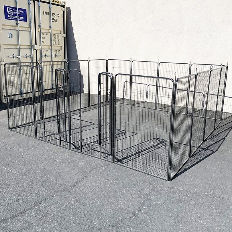 (Brand New) $250 Large 10x10ft Heavy Duty 48” Tall, 16-Panels Dog Playpen Pet Exercise Fence Crate Kennel 