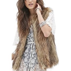 Women's Fashion Autumn and Winter Warm Short Faux Fur Vests Size X Small