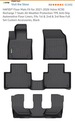 HAFIDI Floor Mats Fit for 2021-2026 Volvo XC90 Recharge 7 Seats All Weather Protection TPE Anti-Slip Automotive Floor Liners, Fits 1st & 2nd & 3rd Row