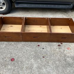 3 Drawers.Underbed Organizer With Wheels Dimensions are;24-1/2” W—24-3/4”D—-11-1/4”H.