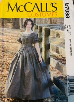 Plus Size Adult Dress Costume McCall’s M7988 Sizes Adult 14-22 UNCUT